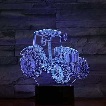 Traktory 3D Lampa Noční Světlo LED Žárovky Multi-barevné Flash Fade Dovolenou Rekvizity Vánoce Vánoční Dárky Pro Děti, Holka, Domácí Výzdoba
