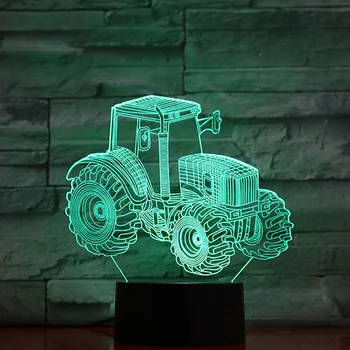 Traktory 3D Lampa Noční Světlo LED Žárovky Multi-barevné Flash Fade Dovolenou Rekvizity Vánoce Vánoční Dárky Pro Děti, Holka, Domácí Výzdoba