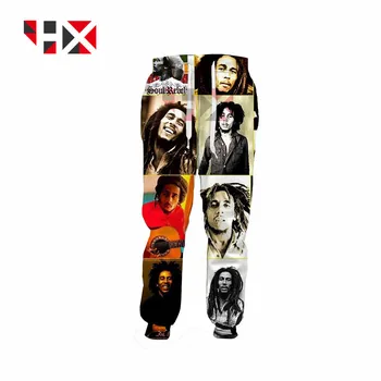 2021 Nejnovější Rock Reggae BOB Marley Tvář Úsměv 3D Kalhoty Unisex Módní Ležérní Tepláky Kalhoty HX207