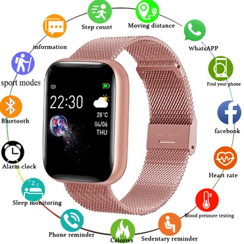 Chytré Hodinky Muži Ženy Vodotěsné Bluetooth Smartwatch Plně Dotykový Fitness Tracker Elektronika Hodinky Náramek Pro Ios, Andriod
