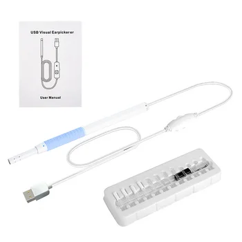 USB Ušní Otoskop s Ear Wax Odstranění Nástroje 5,5 MM USB Vizuální Earpick Cleaner Ušní Působnosti s 6 Světla pro Windows PC
