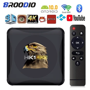 64GB Android TV Box RK3318 HK1RBOX 4K 4GB Podpora 2.4 G/5G WIFI Android 10.0 Smart Tv Box Google Media Player Set Top Box