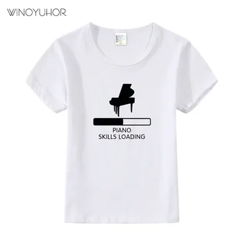 Klavírní Dovednosti Zatížení T Shirt Tisk Dítě Chlapci Dívky Legrační Krátký Rukáv T-shirt dětské Roztomilý Pianista Topy 2020 Nové Letní
