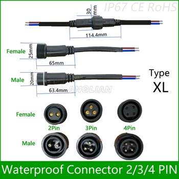 5 párů Vodotěsný konektor Proud 8A/12A/20A 2 pin / 3-pin / 4 pin s kabelem IP67 samice konektor samec 1.0/1.5/2.5 (mm2)