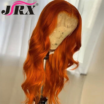 Oranžové Barevné Krajky Přední Lidské Vlasy Paruky Glueless Brazilské Tělo Vlna Remy Vlasy Pre Trhal Přírodní Vlasové S Baby Vlasy