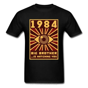 1984 Velký Bratr T-shirt Pánské Black Topy Grafické Tričko Horus Eye Oblečení Vintage Trička 80 Trička Legrační Bederní Streetwear
