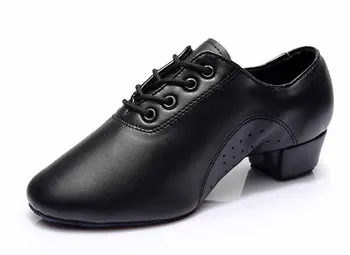 Velká velikost Pánské chlapec Ballroom Latin Taneční boty Moderní Tango Taneční Boty muž Salsa podpatku v černé, bílé Taneční boty WD042