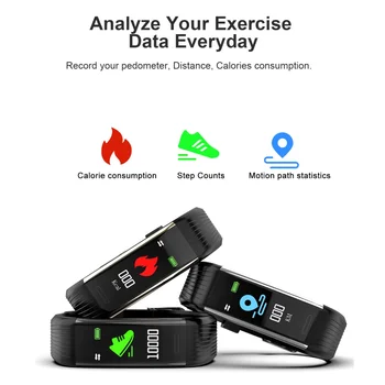 R1 Sport Fitness Krokoměr Hodinky Smart band Náramek Chytrý Krevní Tlak, Srdeční Frekvence Monitoru BluetoothWristband Pro Android iOS