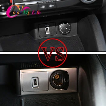 Car Control Socket Poplatku Cigaretový Kouř Lehčí USB Přepínač Rám Lampa Nálepka Střihu pro Ford Focus 2018 2019 2020