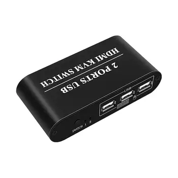 2-port HDMI KVM Přepínač 225 mhz šířka Odolný Multifunkční USB Manuální Přepínač Krabici Klávesnice Myš Splitter Přepínač Video