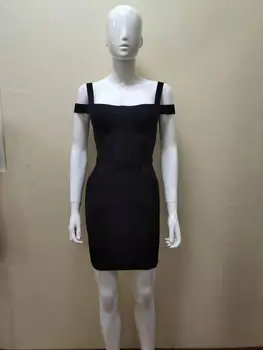 Velkoobchodní Vestidos Sexy Bez Rukávů Černá Červená Obvaz Šaty 2019 Návrhář Módní Party Šaty Vestido