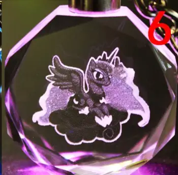 COSANER Ponyssssss Anime Customized LED klíčenka Přívěšek na klíče Crystal Přívěsek Světlo Keyholder Unisex Dárky