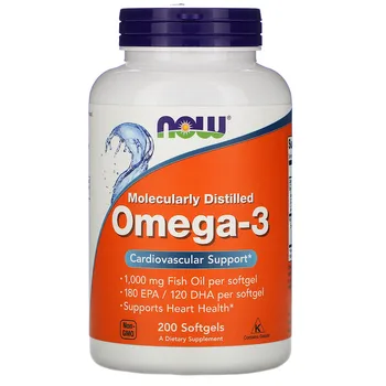 Teď Potraviny s Omega-3 EPA, DHA Rybí Oleje 200 Softgels Kardiovaskulární Podporu Zdraví Srdce DOPRAVA ZDARMA