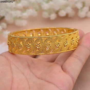Annayoyo Blízkém Východě Arabské Dubaji Náramek pro Ženy, Africké Zlatá Barva Módní Šperky Dárky (4PCS/LOT)