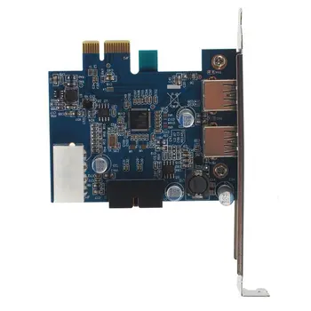 PCI Express PCI-E Karta 2 Port Hub Adaptér + USB 3.0 Přední Panel 5Gbps Hi-Speed
