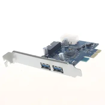 PCI Express PCI-E Karta 2 Port Hub Adaptér + USB 3.0 Přední Panel 5Gbps Hi-Speed