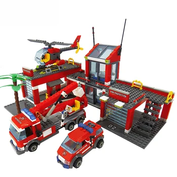 Děti Fire Station Stavební Bloky, Vzduch, Letadlo Truck Technic Model Budovy Stavební Bloky Vzdělávací Hračky Pro Děti Dárky