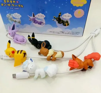 Originální čísla 6pieces/set na kabel Nebo Šálek pkchu anime, akční figurky, model hračky, Auto dekorace, hračky pks