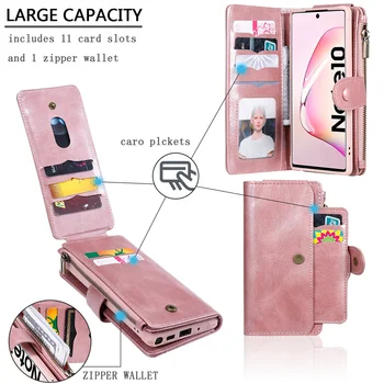 Luxusní Odpojit Peněženka Pro Samsung S20 FE Note20 Ultra Kožené Flip Pouzdro Pro Galaxy S8 S9 S10 E Poznámka 8 9 10 Plus Telefon Tašky Kryt
