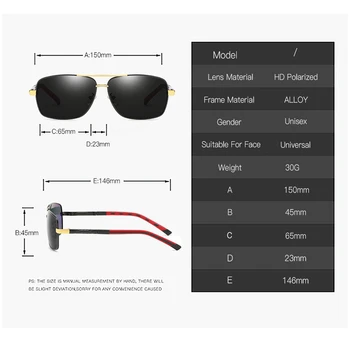 AOZE 2020 módní Muži polarizované sluneční brýle značky originální kovový rám design obdélník objektiv UV400 brýle gafas de sol hombre