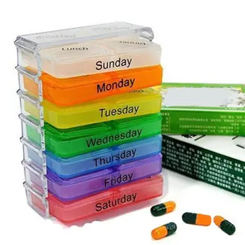 Malá Krabička Portable Jeden Týden Uzavřené Medicíny Box 7-Vrstva Skládací Malé Pill Box Medicíny Skladování Tablet Kontejner