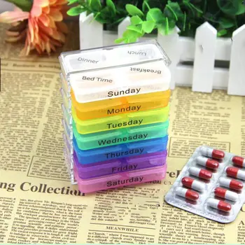 Malá Krabička Portable Jeden Týden Uzavřené Medicíny Box 7-Vrstva Skládací Malé Pill Box Medicíny Skladování Tablet Kontejner