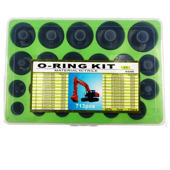 Náměstí O-ring box Pro Hitachi O-Kroužek kit pro Caterpillar Rýpadlo Velikosti 42=713 ks NBR 90 O-Kroužek Sortiment kit