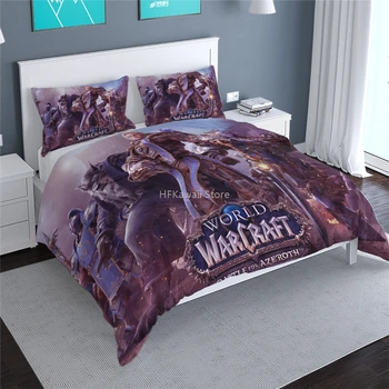 Populární Hra World of Warcraft 3d Ložní prádlo Set Peřinu Set povlak na Polštář s Dospělé Děti Kreslený Ložní Prádlo, Lůžkoviny King Size