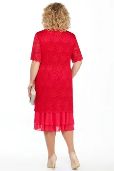 Plus Velikost Madre Elegantní Krajky Matka Nevěsty Šaty Nové 2021 Royal Navy Red Svatební Party Šaty Vestido Marsala Madrinha