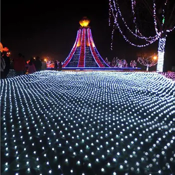 2m*2m LED Net Světla, Venkovní Mesh Vánoční String Světla Vodotěsný Krajiny, Svatbu, Dovolenou, Vánoční víla Lampa Dekorace 220V EU