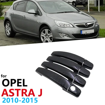 Lesklý Černý Carbon Fiber Kliky Dveří Kryt Střihu pro Opel Astra J 2010~Holden Vauxhall, GTC, Auta, Doplňky, Samolepky 2011