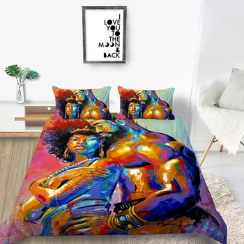 3D Sexy olejomalba pár objímání tisk Ložní prádlo set peřinu s povlaky na polštáře Plné, Královna, Král velikostí
