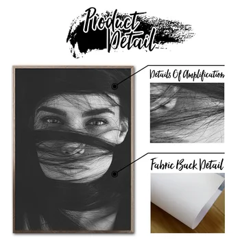 Brunetka Točité Schodiště Vlna Černá Bílá Nordic Plakáty a Tisky Wall Art Malířské Plátno Nástěnné Obrázky Pro Obývací Pokoj