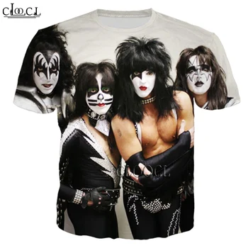 HX Populární Hip Hop Rock Metalové skupiny Kiss T-shirt pro Muže, Ženy, 3D Tisk Ležérní Móda Krátký Rukáv Pulovr Vrchol DropShipping