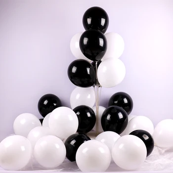 100ks 5inch 10palcový 12inch Černé Bílé Latexové Balónky Narozeniny Svatební Party Dekorace Vzduchu Helium Balónky Děti, Dárky, Balónky