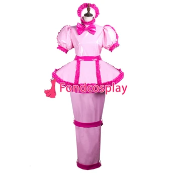 Sissy maid pvc šaty uzamykatelné Uniformy cosplay kostým šitý na Míru[G3740]