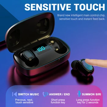 TWS Dotykem Prstu Bezdrátová Bluetooth Sluchátka hi-fi Stereo Bezdrátová Sluchátka Sportovní Vodotěsné Herní Bluetooth Headset P3