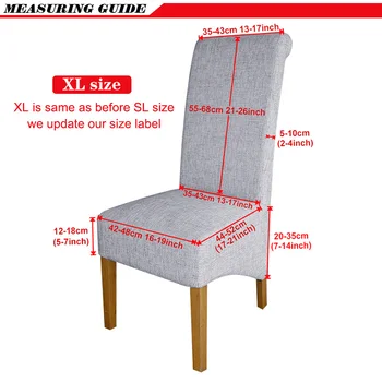 Lellen Nový design XL Velikost velká židle kryt elastický sedadla, potahy stretch vysokým opěradlem Potahy na Vánoce, hotel, banket
