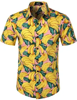 Muži Havajské Letní Květinové Tištěné Pláž Moře S Krátkým Rukávem Luau Shirt Topy Halenka