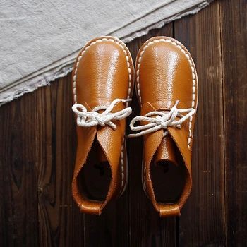 Careaymade-Originální kožené kotníkové boty,Čistě ruční práce byty boty retro umění mori girl boty,Ležérní módní boty ,3 barvy
