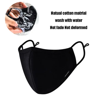 Korean Bavlna Ústa Masky PM2, 5 Vrstev.5 Proti Prachu Maska na Obličej s 2ks Filtr v Pračce aktivní Uhlí Černé Tkaniny Mascarillas