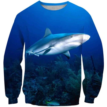 Žralok Mořské Ryby Chlapci Dívky O-neck Mikina Podzim 3D Tisk Svetr Kabát Chlapci Dárek k Narozeninám Děti Oblečení Děti Oblečení