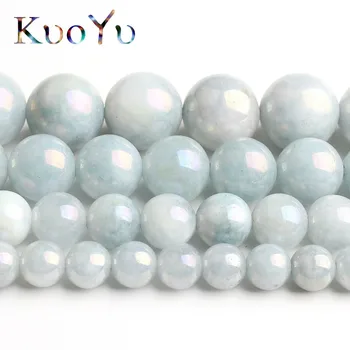 Světle Modrá, Á Angelite Kámen Korálky Přírodní Kole Volné Korálky Pro Výrobu Šperků DIY Náramek Perles 15
