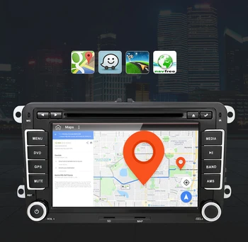 Android Auto Rádio Pro VW Polo Sedan Passat B6 B7 CC Tiguan Bora Golf 5 6 Škoda Octavia Fabia Seat Leon Multimediální 2 Din GPS DVD