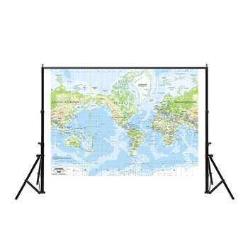 Non-tkané Politická Mapa Světa, Cestovní Samolepky Malířské Plátno Nezarámované ruské Mapy Wallpaper Home Office Dekorativní Plakáty