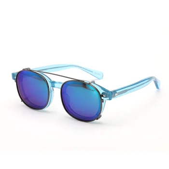 Johnny Depp Brýle Klip Na sluneční Brýle Polarizované Čočky Muže, Ženy Modrá Acetát Optické Brýle Rám Značky design Sq088