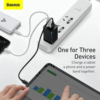 Baseus GaN Pro 65W USB Nabíječka US Zástrčka Quick Charge 4.0 3.0 Typ C PD Rychle Telefon Nabíječka QC4.0 ForiPhone ForXiaomi Notebook, Tablet