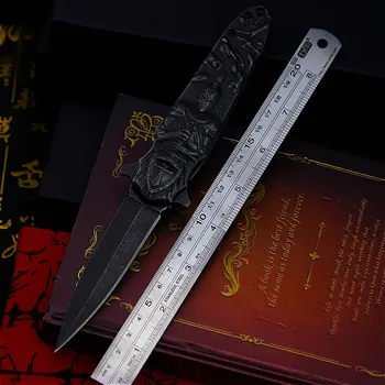 Černý kámen umýt archaize ostrý skládací nůž rychle otevřít venkovní taktiky skládací nůž jungle adventure obranné skládací nůž