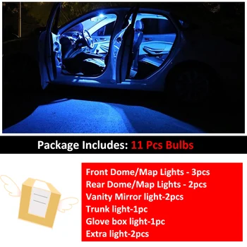 11 Ks/set LED Mapě Dome Žárovky osvětlení kosmetického Zrcátka Zavazadlového prostoru osvětlení interiéru Sada Pro VW Passat B5 1997 1998 1999 2000 2001 2002-2005