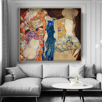 Die braut Gustav Klimt Polibek olejomalby Na Plátně Sexy Žena Wall Art Plakáty Slavné Klasické Art Obraz Domova